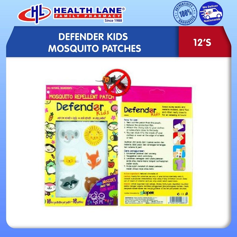 DEFENDER KIDS MOSQUITO PATCHES 12'S